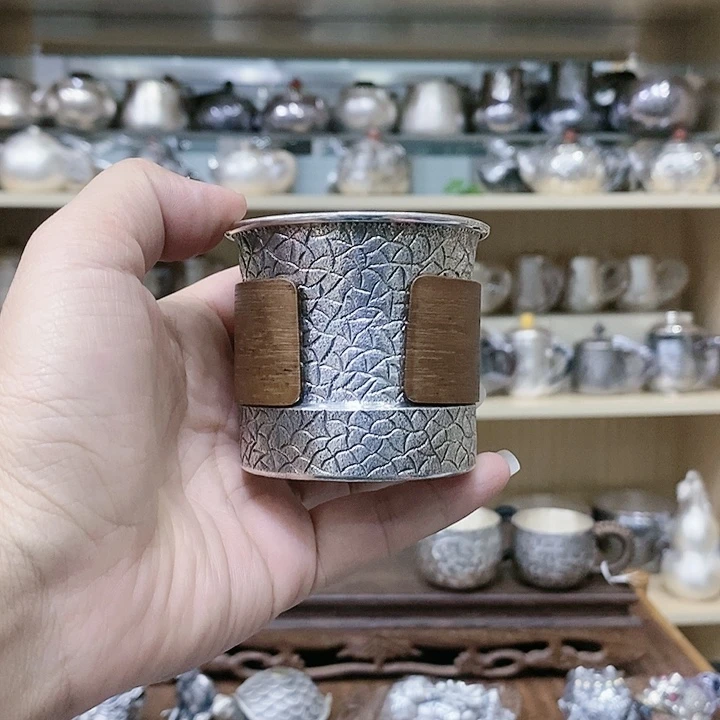 茶盏直筒银主人杯