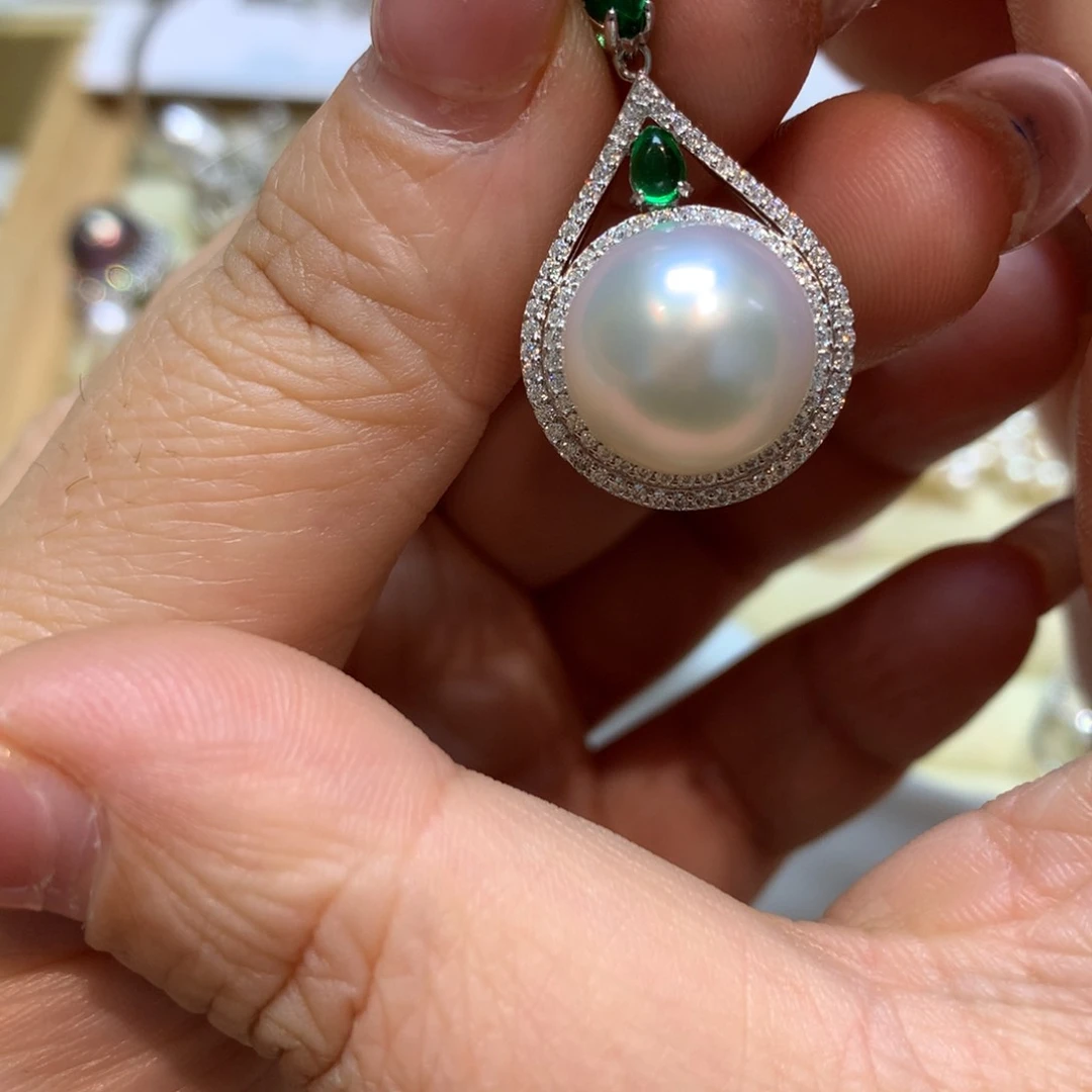 海水珍珠颈饰银S925镶嵌