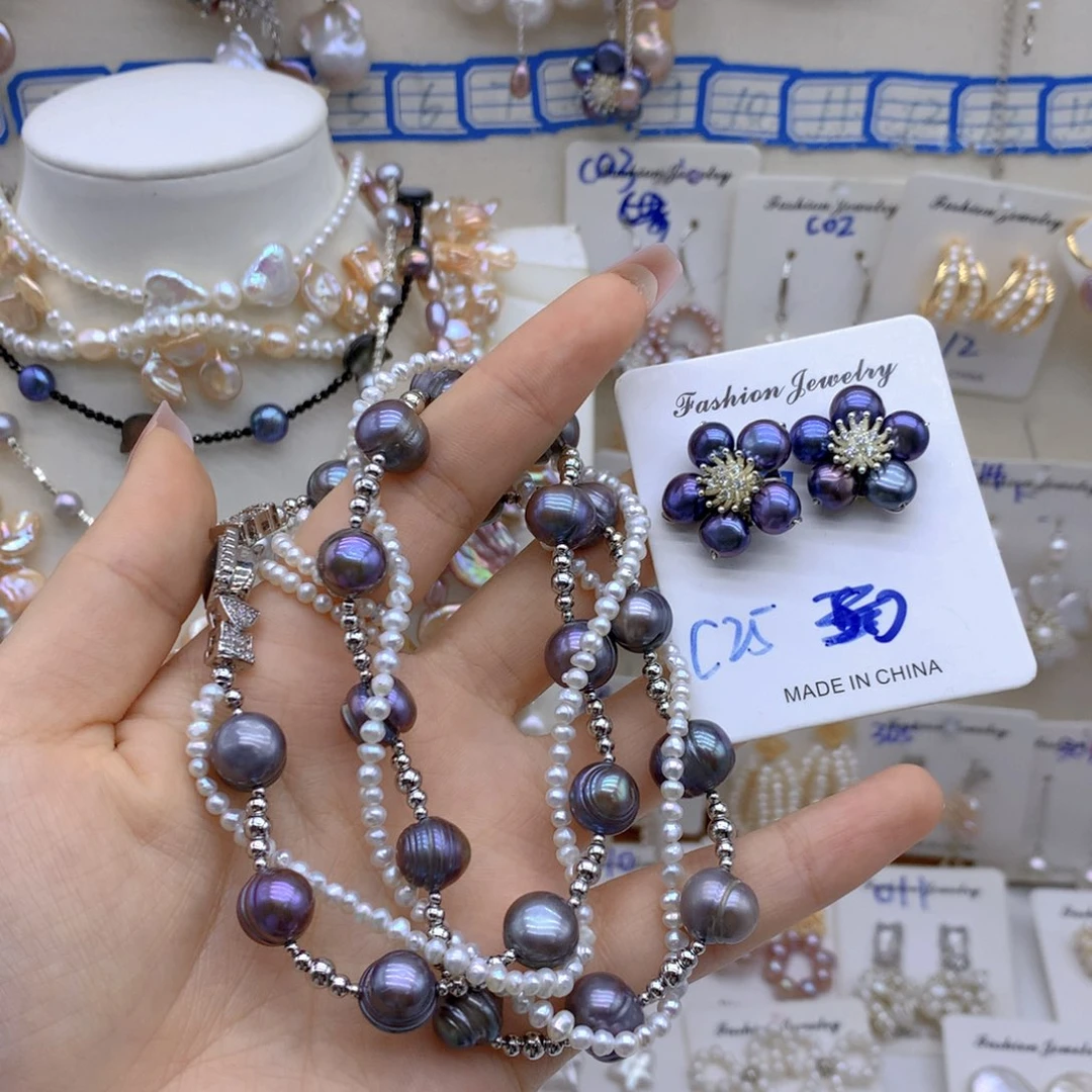 淡水珍珠颈饰银S925镶嵌