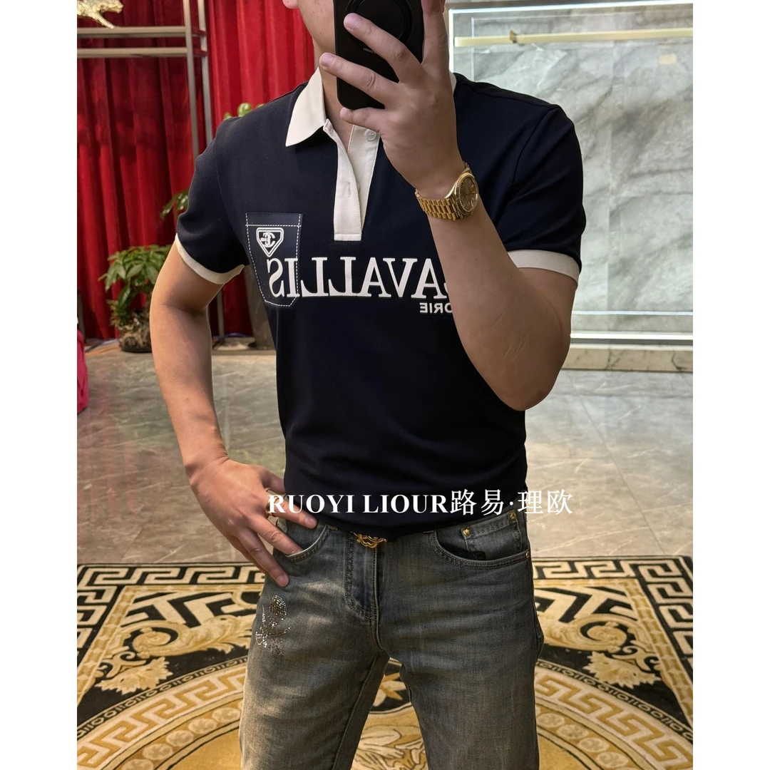 【路易理欧】2025欧货男士简约字母轻奢夏百搭翻领时尚POLO衫0235