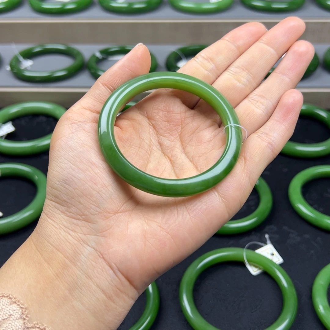 和田玉（碧玉）未镶嵌手镯双色