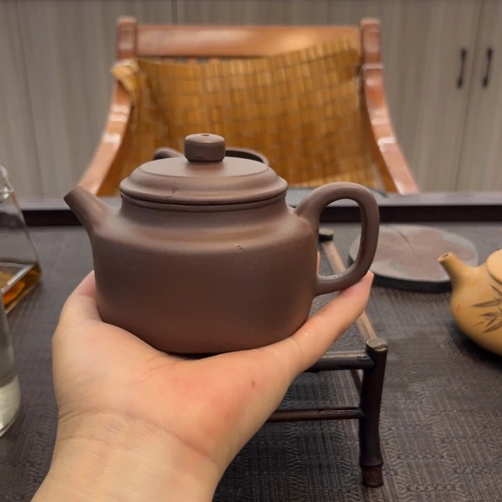 茶壶紫砂微瑕点子有点斜全手工制作