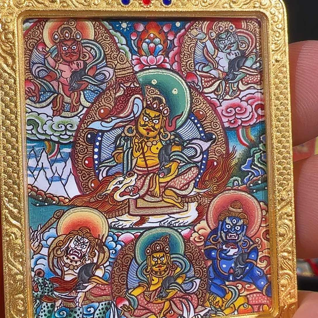 吊坠热贡手绘五路财神