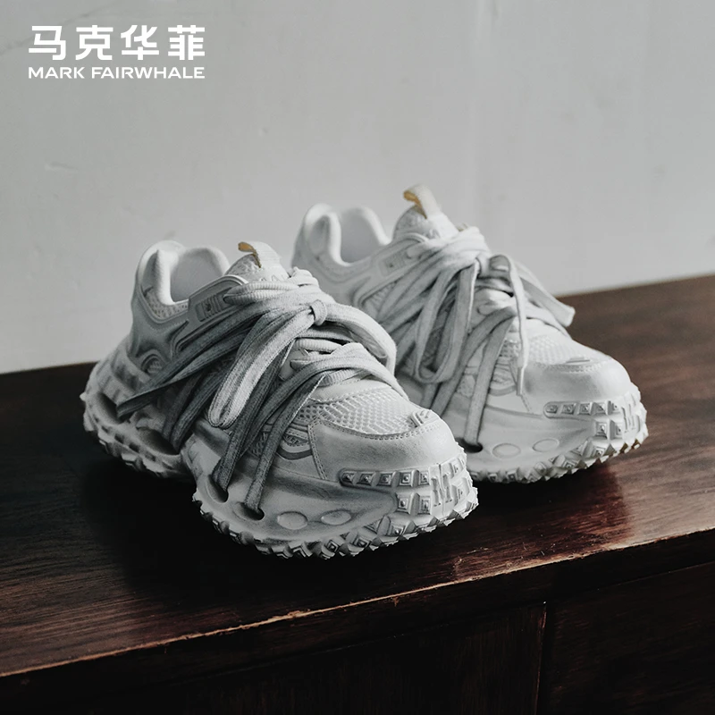 马克华菲男鞋2025新款潮流透气老爹鞋男士增高轮胎厚底休闲运动鞋