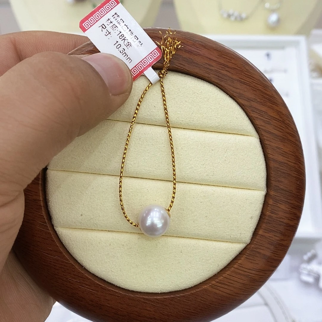 淡水珍珠颈饰18K金镶嵌敬**舞10-11