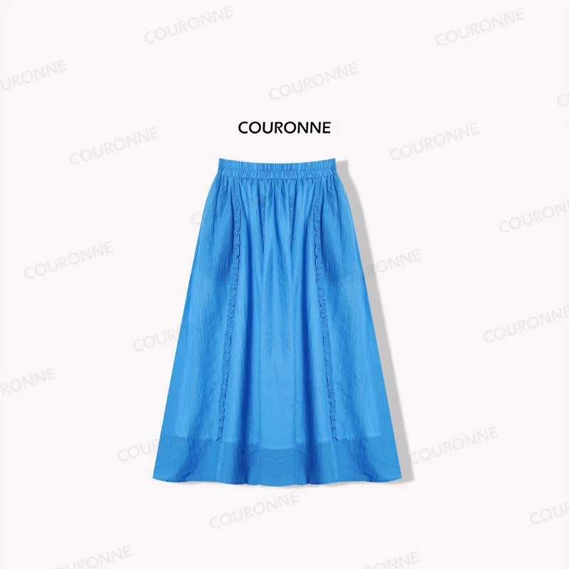 【调色板】 夏季显瘦大摆高腰半身裙时尚气质百搭温婉大方女裙34620