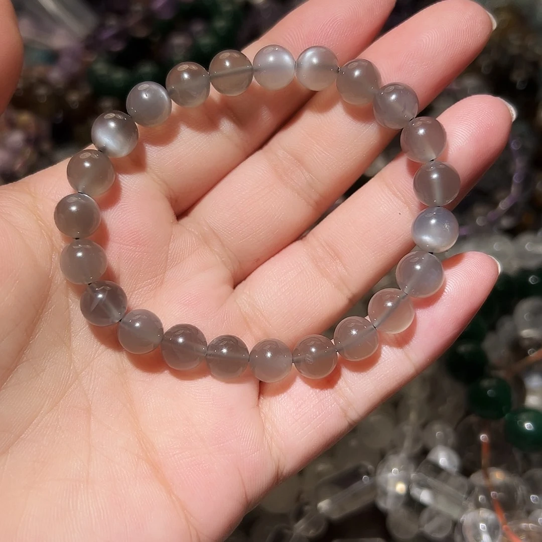 水晶手链未镶嵌黑月光8毫米