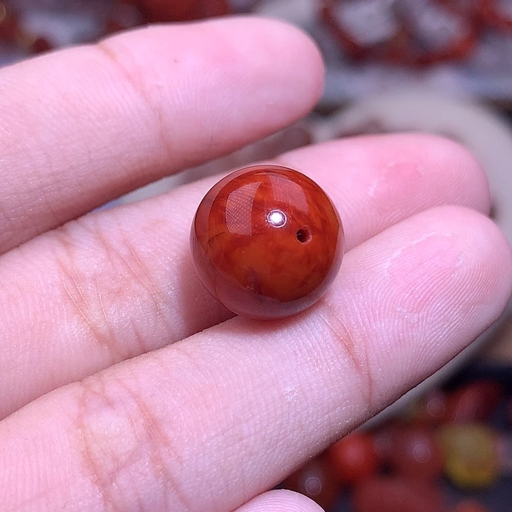 南红玛瑙未镶嵌珠宝半成品火焰单珠