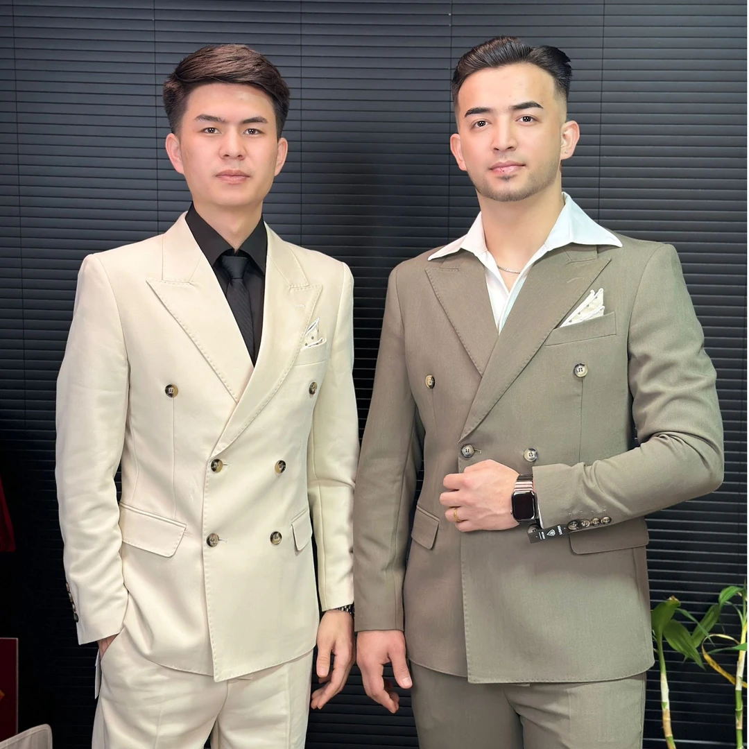 新款双排扣高档西装套装新郎结婚礼服修身英伦风西服男装【K289】