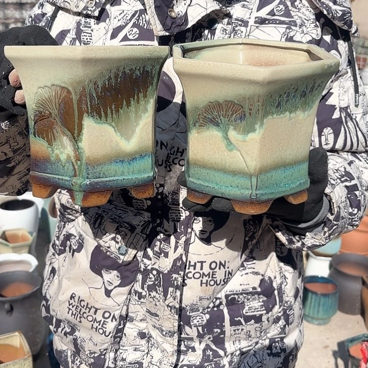 红陶复古绿两个口径18高度16