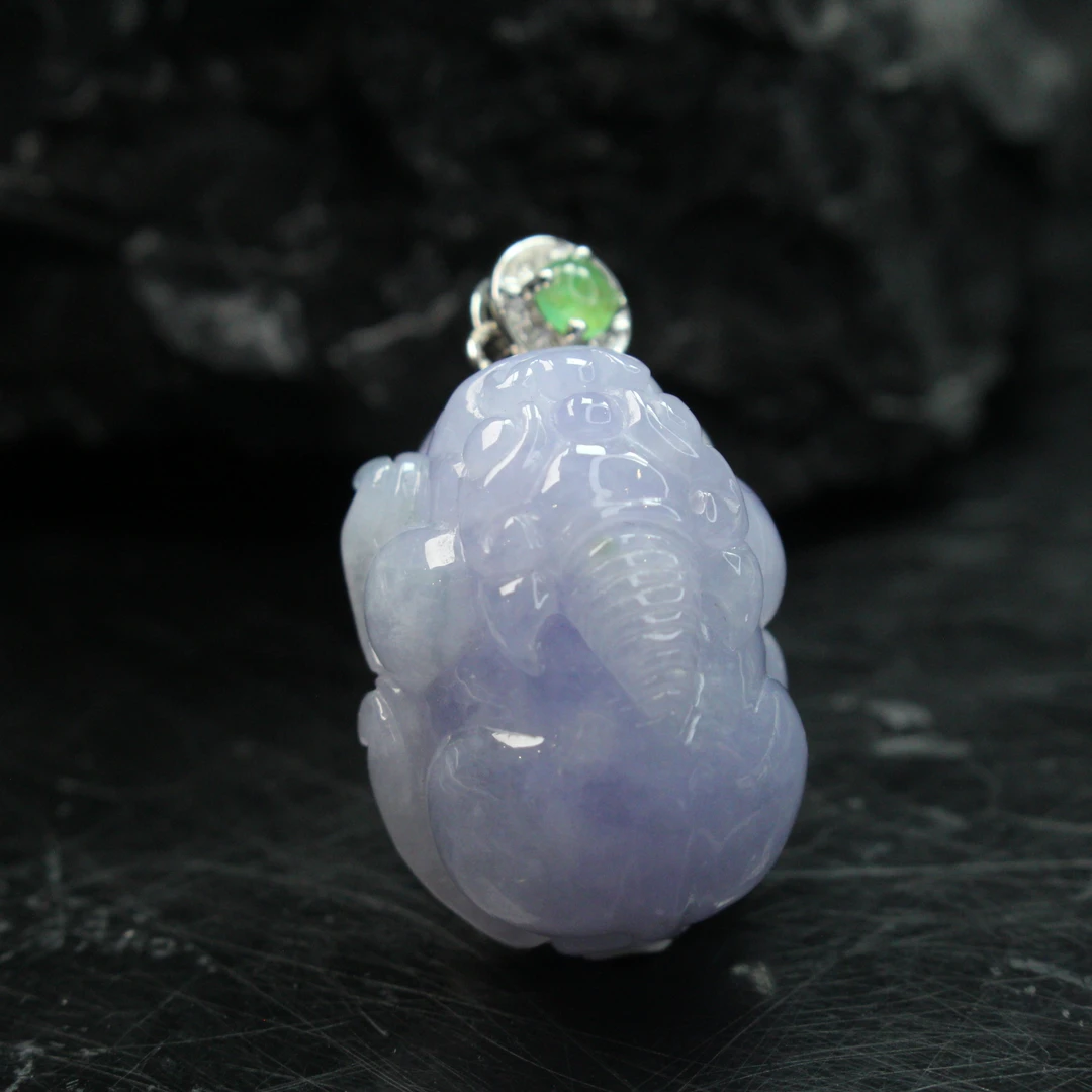 ZB37天然缅甸翡翠A货满紫貔貅吊坠/300097嘉禾臻宝拍卖