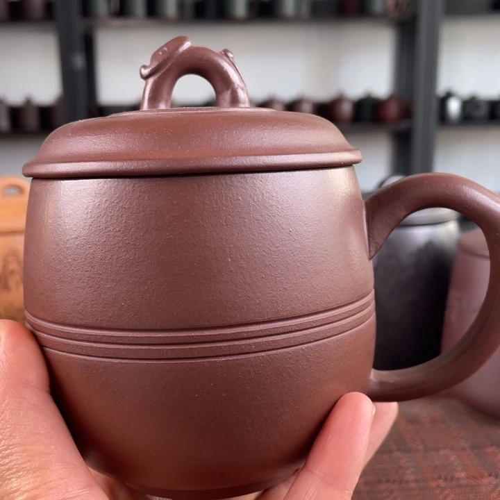 紫砂茶杯宜兴原矿紫砂盖杯微瑕