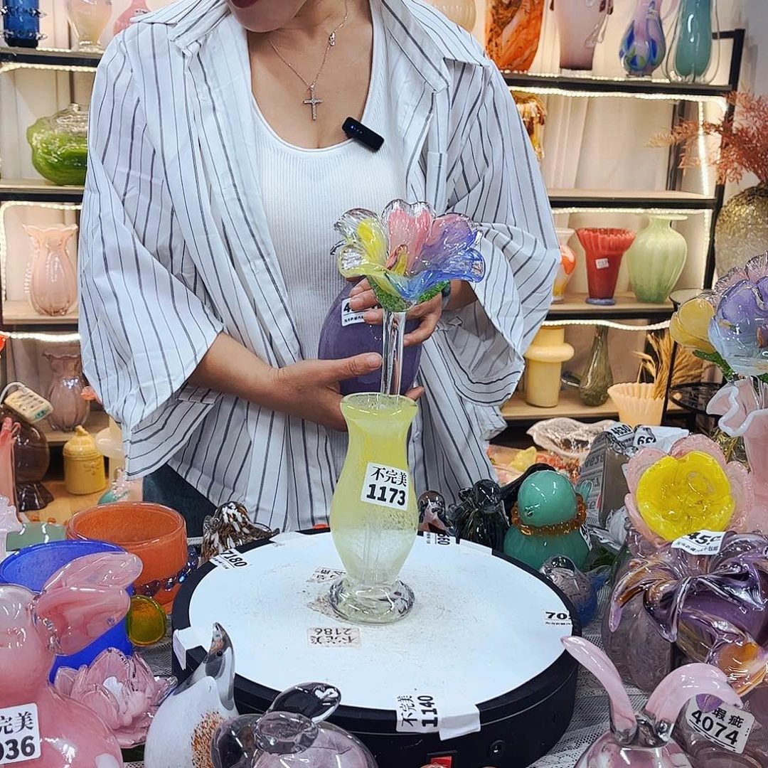 1瓶+1花家悦美居琉璃摆件不完美