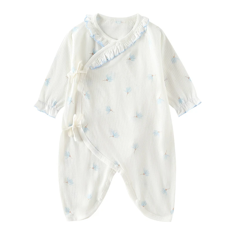 无骨连体衣蝴蝶衣婴儿A类薄款夏季透气新生儿纯棉哈衣爬服空调服