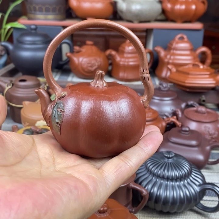 紫砂茶壶南瓜提梁120cc特价促销