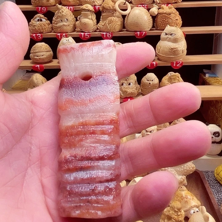 香榧木*️****竹根雕五花肉手把件