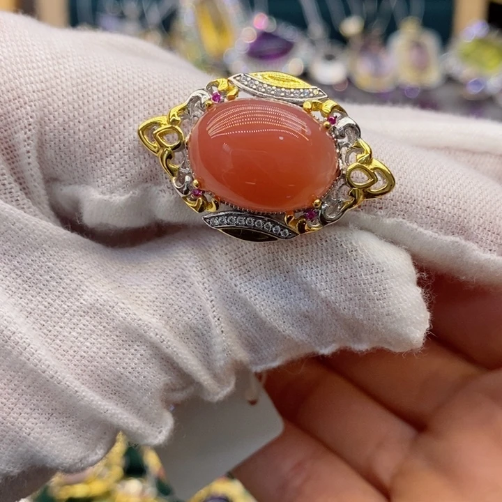 南红玛瑙戒指合金涵*天然南红戒指