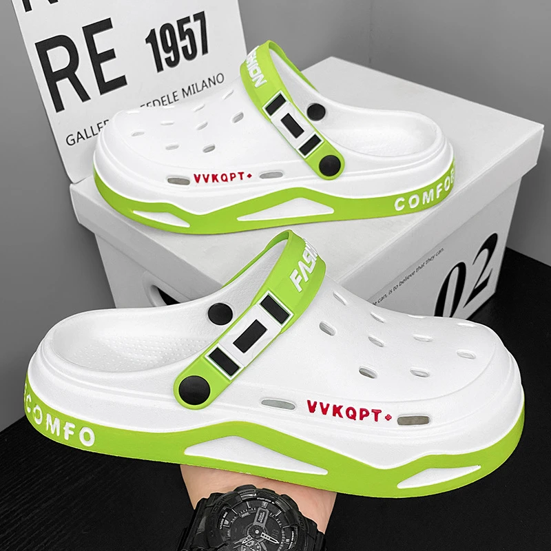 凉鞋男夏季透气新款轻便软底包洞洞鞋男拖鞋两用沙滩鞋外穿半拖