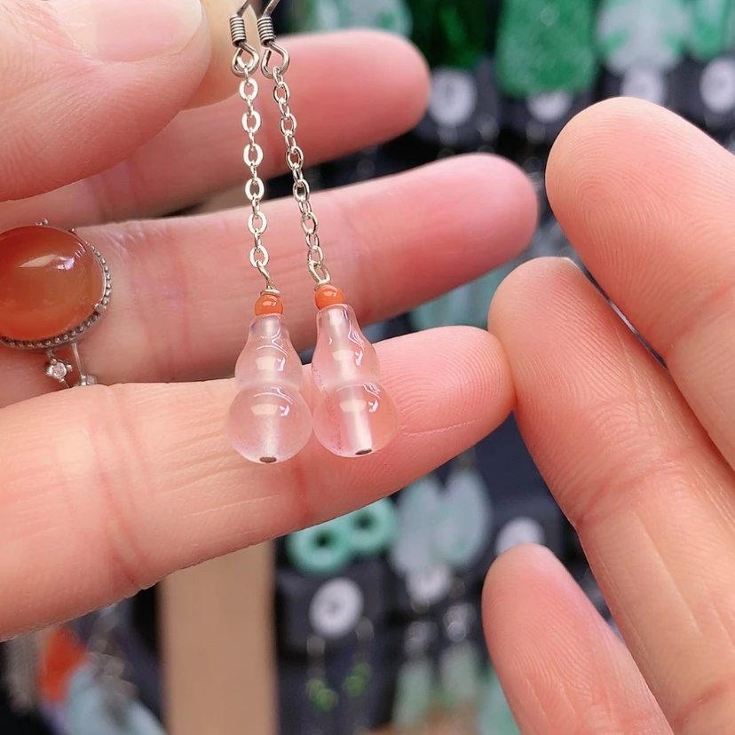 【闪购商品】南红玛瑙耳饰银S925镶嵌精美