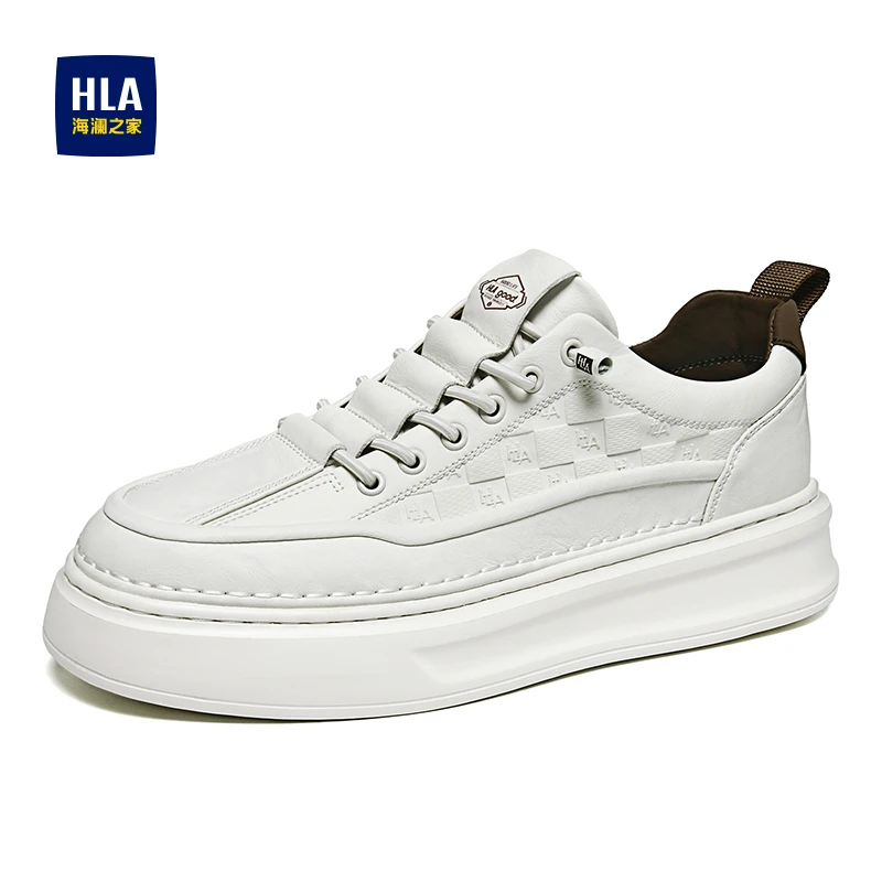 HLA/海澜之家男鞋2025秋冬新款潮流百搭小白鞋时尚休闲板鞋增高
