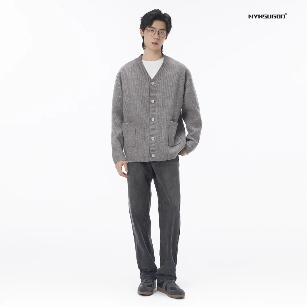 NYHSUGOO/3170秋冬季针织开衫男士韩系百搭保暖情侣休闲毛衣外套