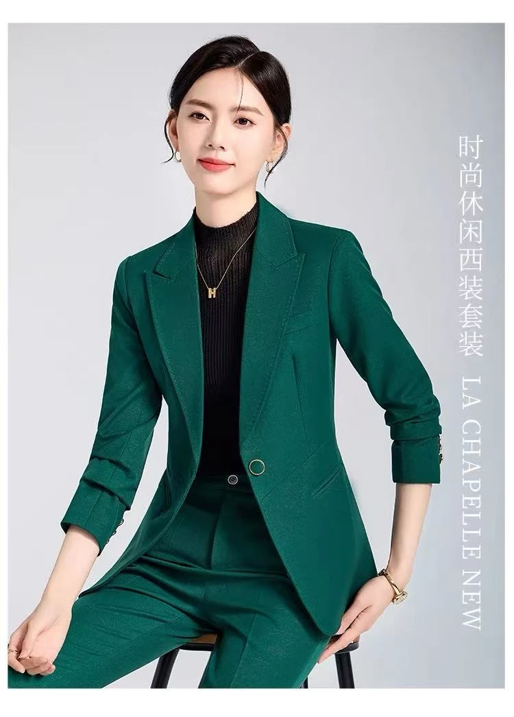 8808女士气质西服套装百搭韩版时尚潮流（外套+裤子）