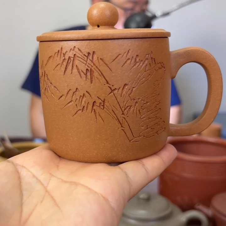 茶壶紫砂大*花竹子盖杯