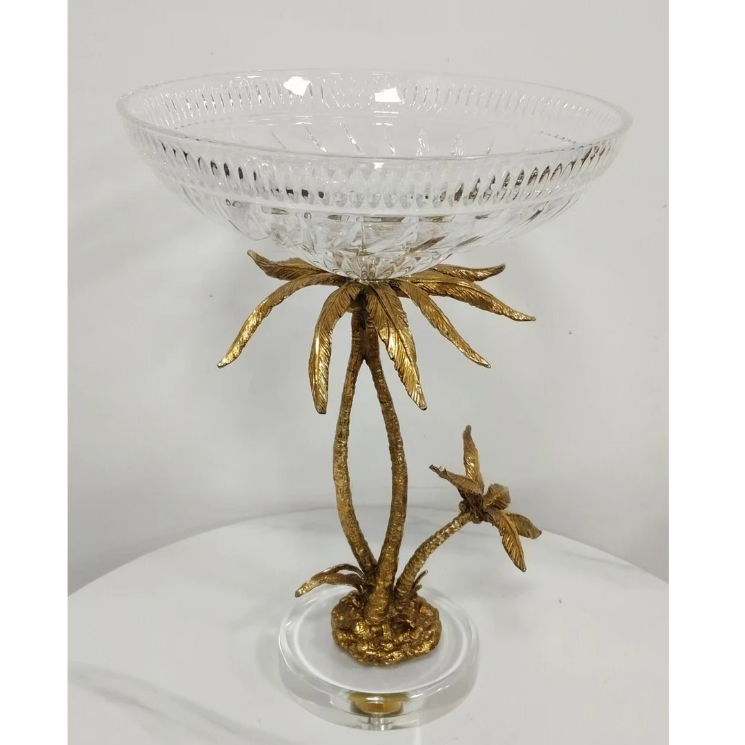 GM190水晶黄铜装饰桌面玄关摆件26.5*35cm