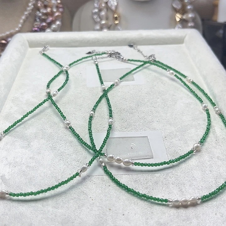 项链淡水珍珠未镶嵌【纯恬】多样性发货发一