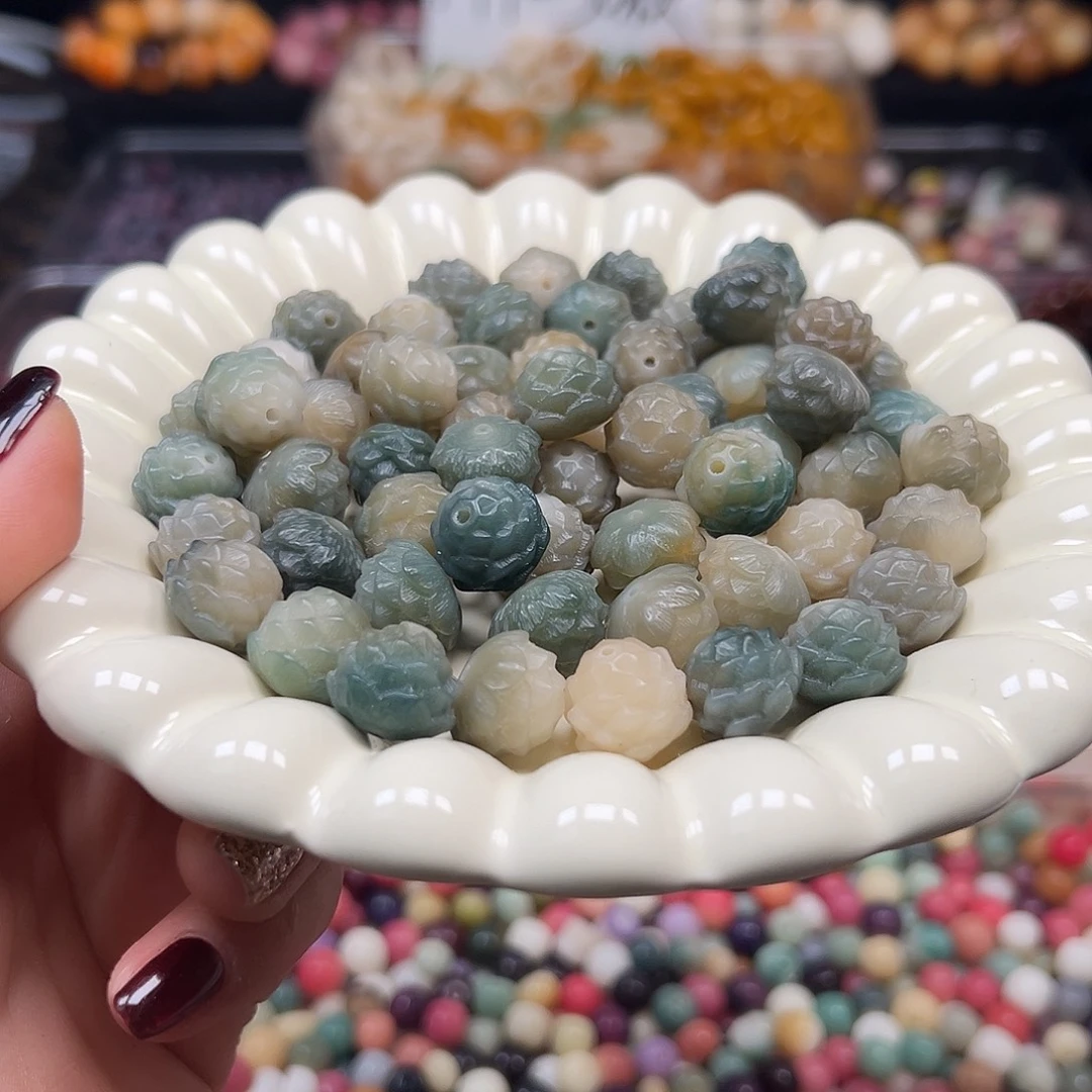 手串菩提根/象牙果卡14绿莲花20颗
