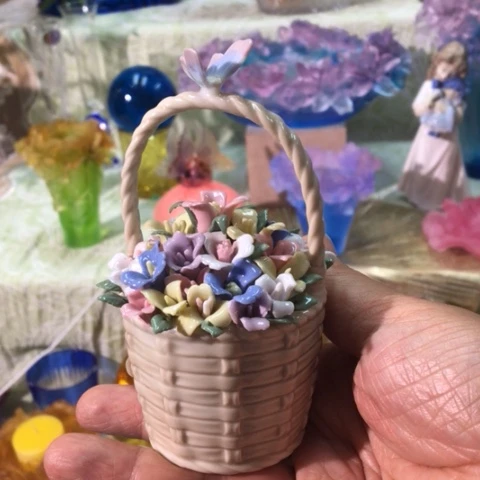 有机玻璃陶瓷手工花篮