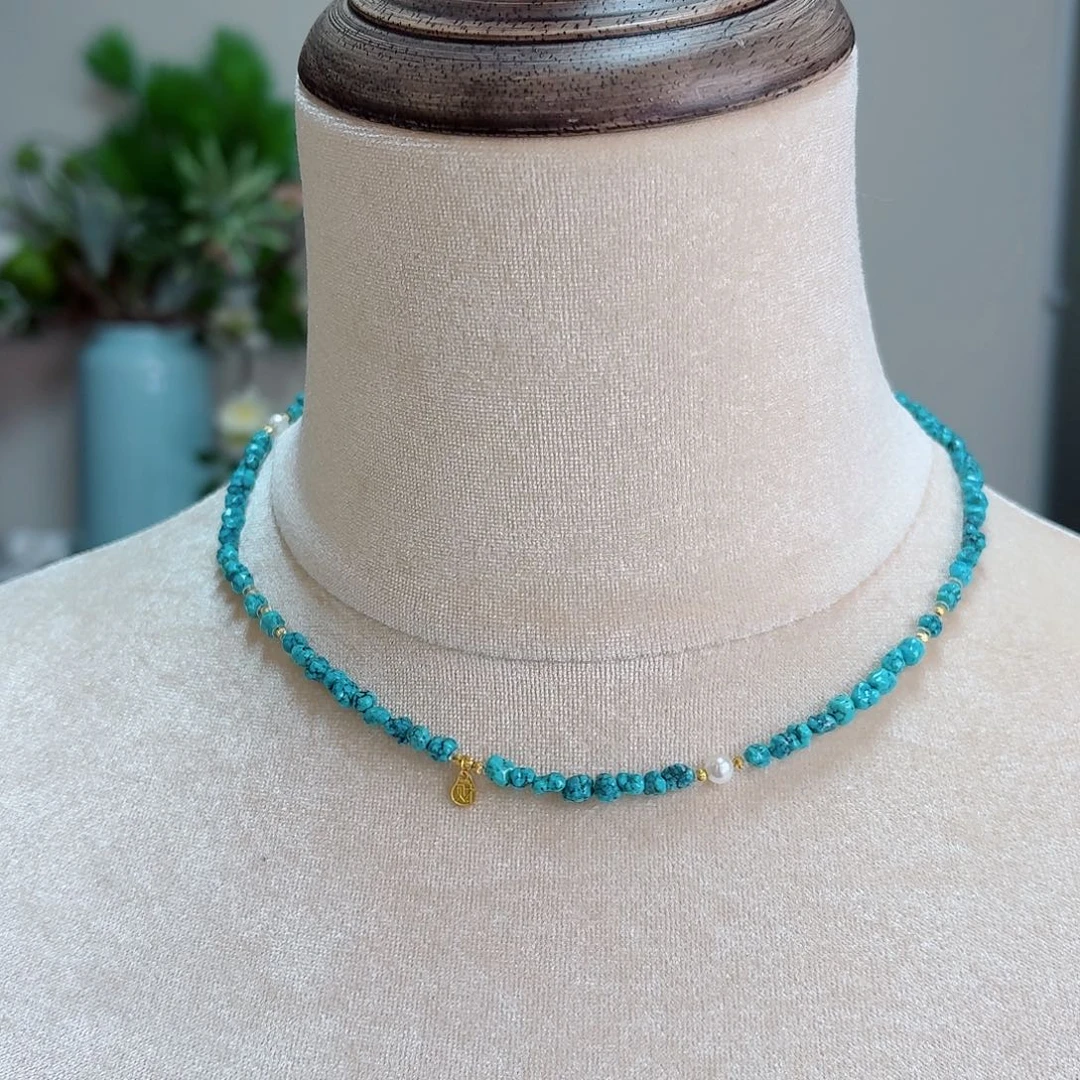 绿松石18K金镶嵌珠宝奇石4.4