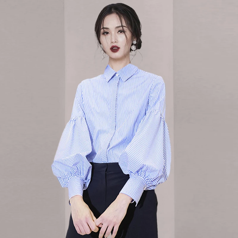 2025年秋装百搭设计感条纹衬衫女法式复古轻熟风衬衣法式小众衬衣