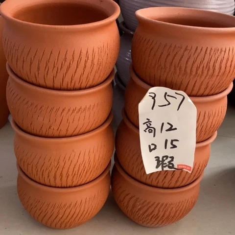 粗陶红陶花盆957