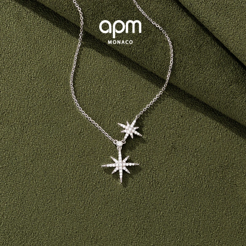 APM Monaco 双流星baby六芒星女款项链明星同款首饰高级感饰品