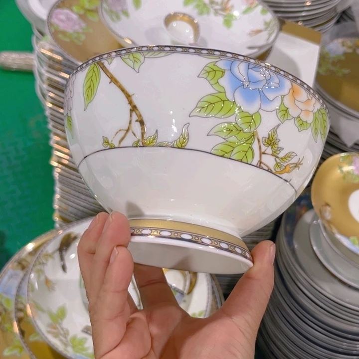 瓷片琴瑟和鸣六寸面碗两个