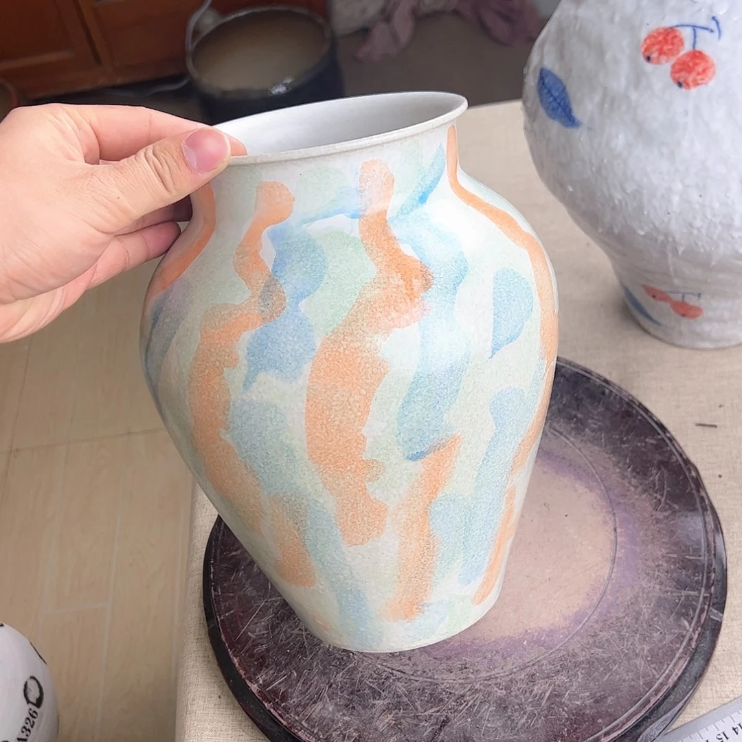 陶瓷牧**美78花瓶摆件创意