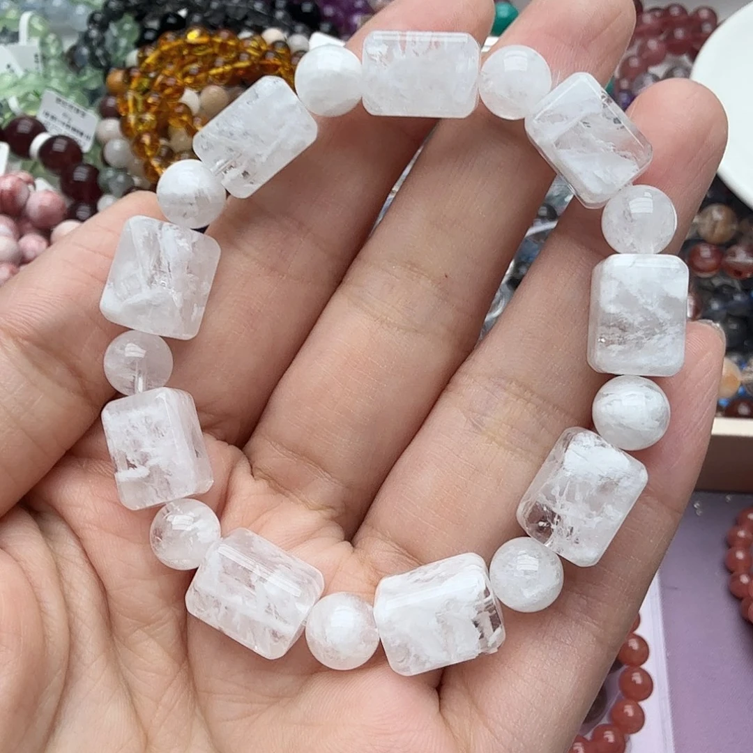 水晶未镶嵌手链白雪花幽灵