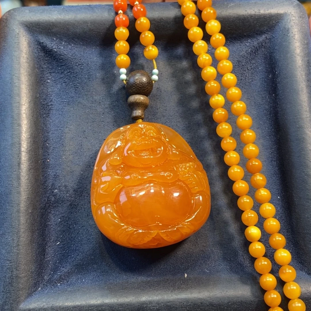 琥珀颈饰未镶嵌蜜蜡