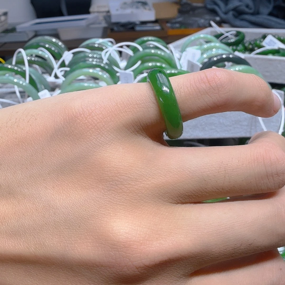 库***怪和田玉（碧玉）未镶嵌戒指