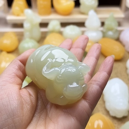 光***箭玉天然玉石手把件