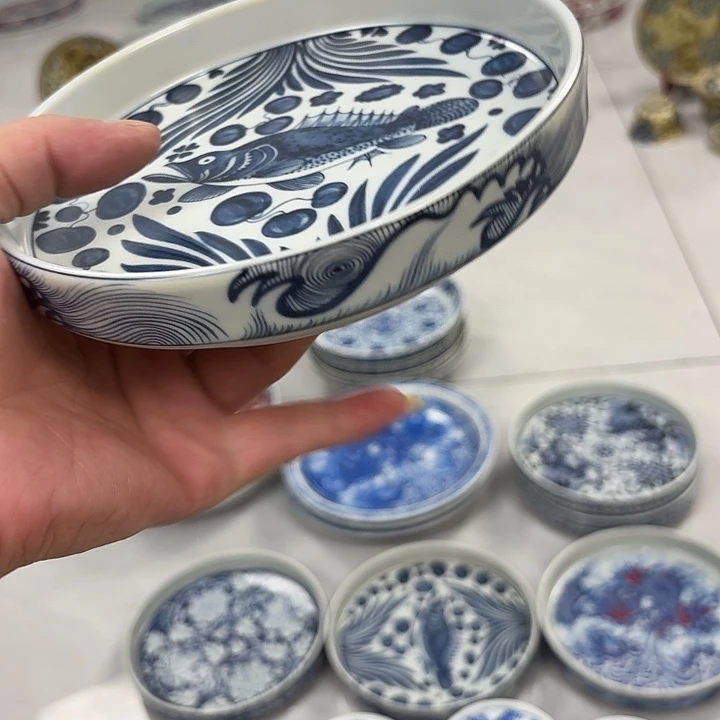 瓷片青花鱼藻大胡乘景德镇
