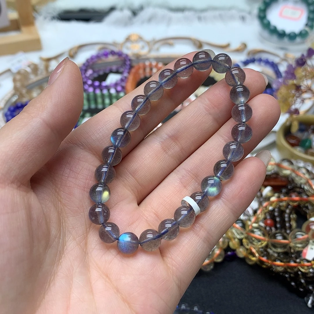 拉长石手链未镶嵌手链