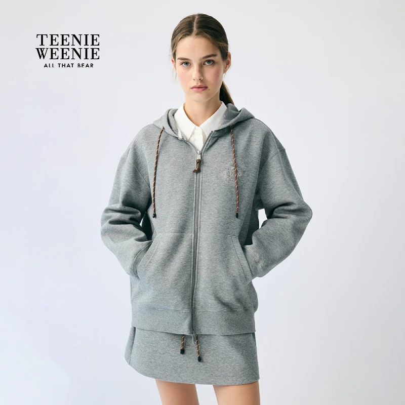 TeenieWeenie小熊卫衣25秋新款休闲宽松舒适连帽外套TTMZ254903W