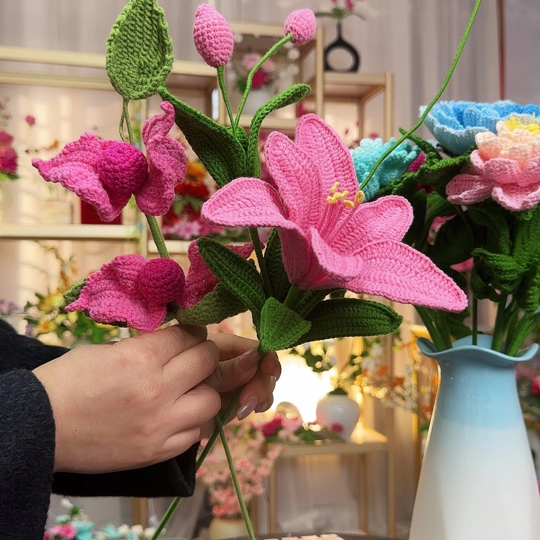 纯手工钩织手工钩织设计花束