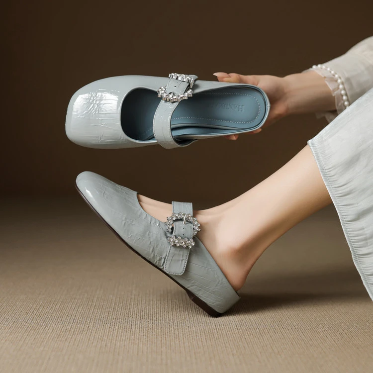 3.5cm 法式气质百搭包头拖春夏韩版小众简约时尚舒适软底包头半拖