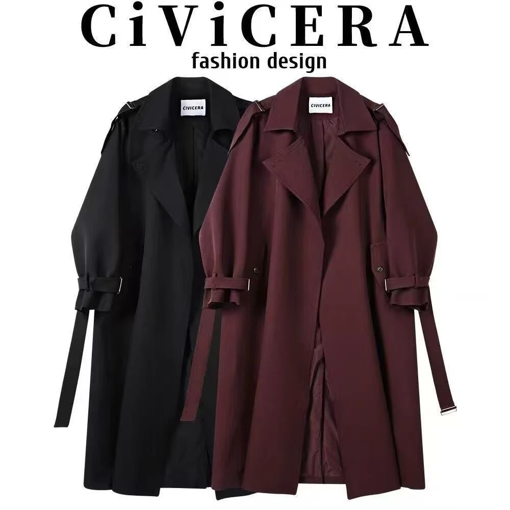 胖mm特大码300斤时尚高级感气质系带中长款风衣女春秋英伦风外套