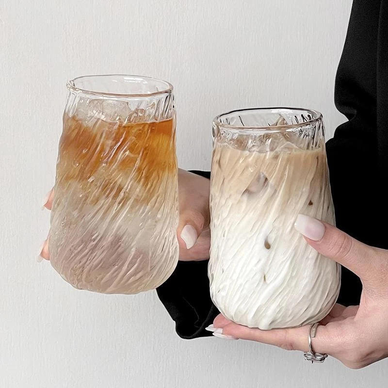 复古旋风大容拿铁杯茶杯高颜值耐热家用玻璃杯挂耳咖啡杯饮料杯子