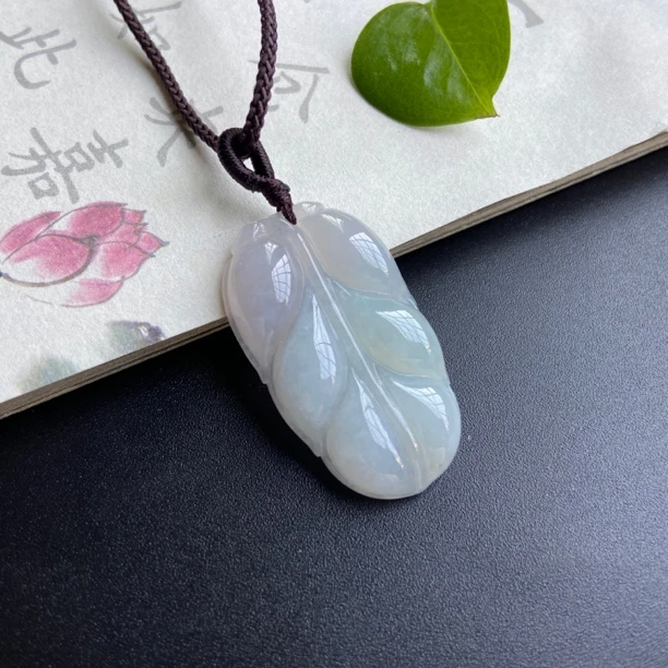15福利D8《飘花叶子》天然缅甸翡翠A货吊坠女士时尚气质