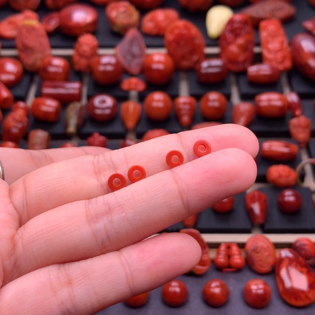 南红玛瑙未镶嵌原矿精工隔片5.2mm